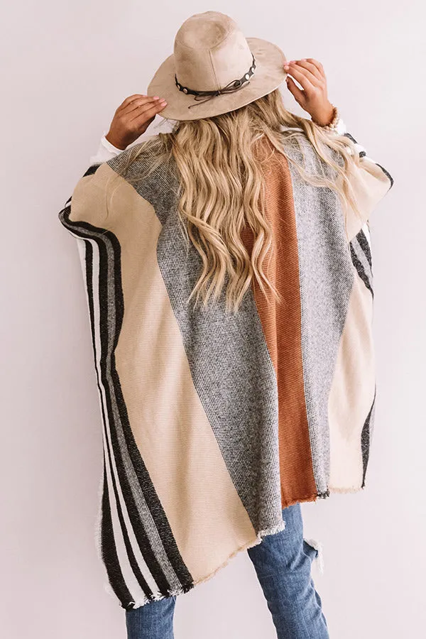 Radiating Warmth Stripe Poncho