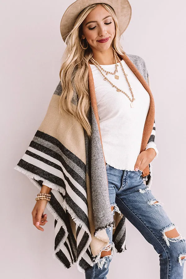 Radiating Warmth Stripe Poncho