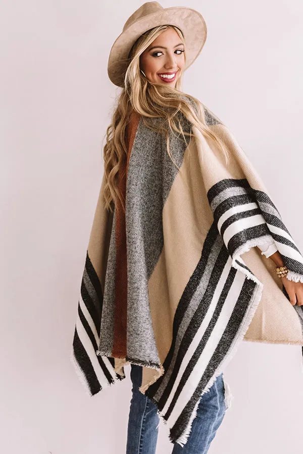 Radiating Warmth Stripe Poncho