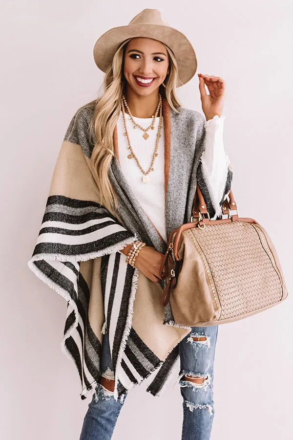 Radiating Warmth Stripe Poncho