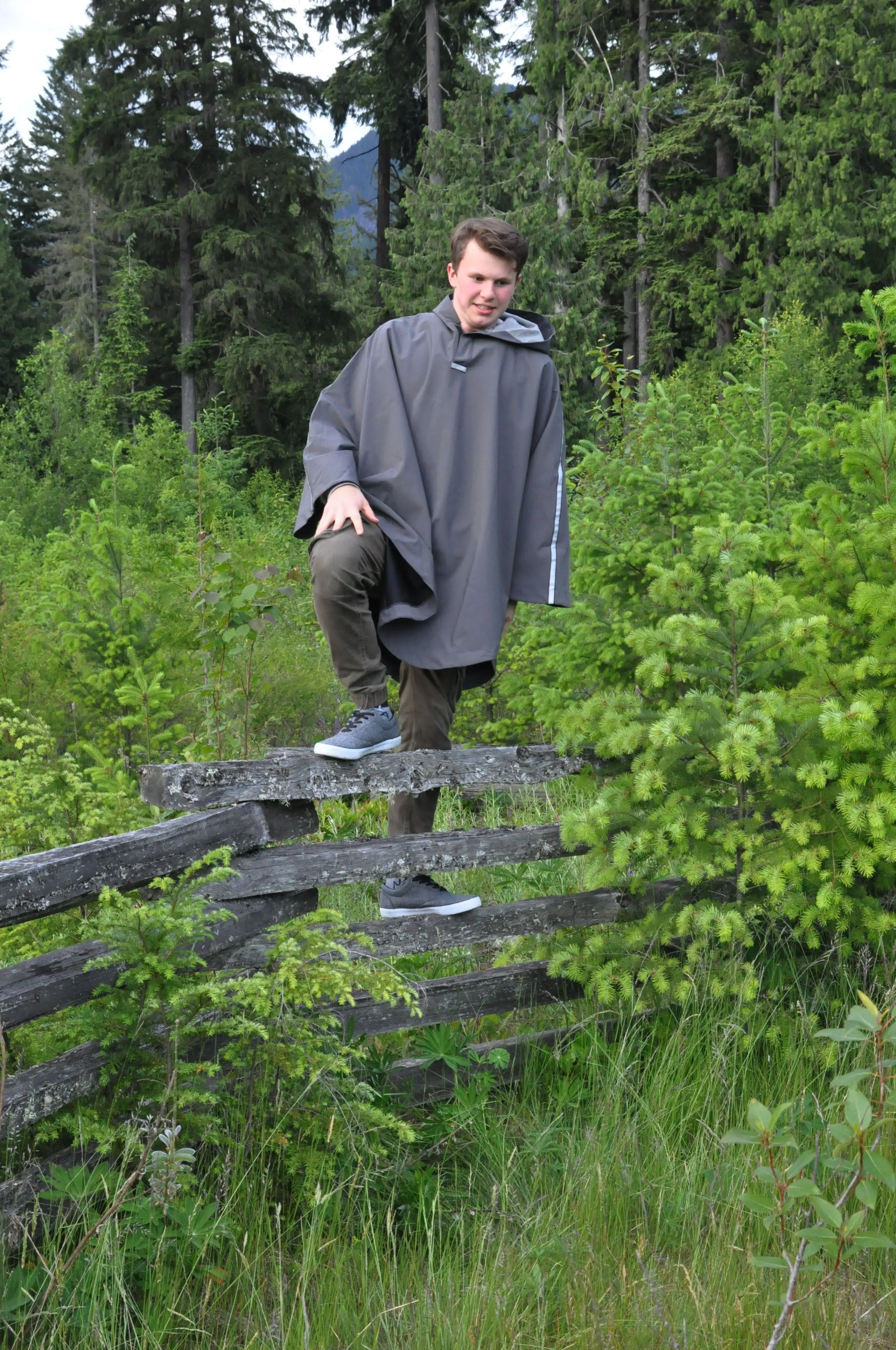 Rain Poncho Tall - Charcoal