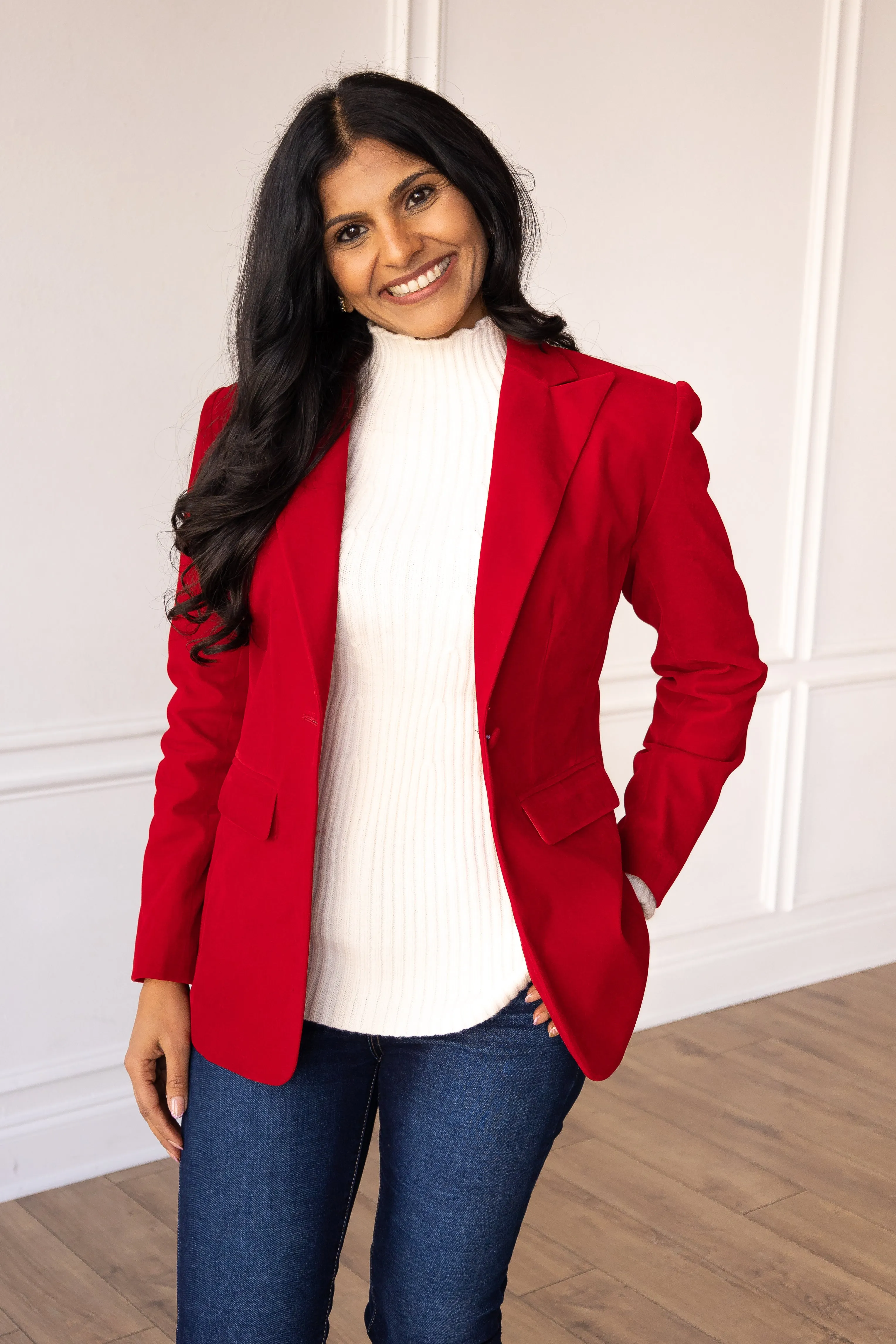 Red Velvet Blazer