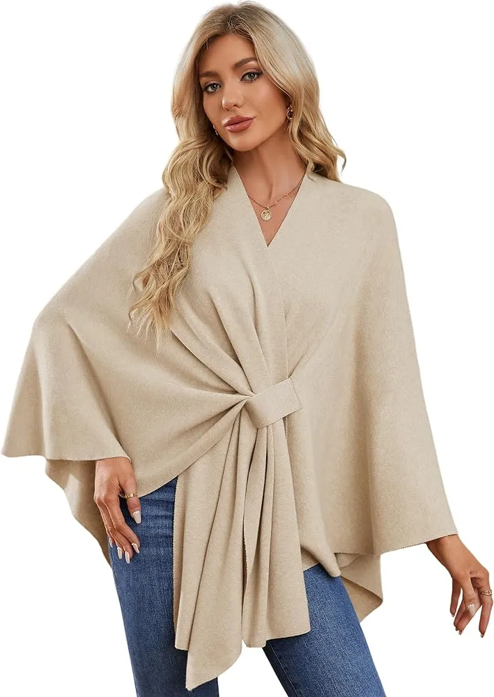 RITZY Front Closure Luxurious Winter Poncho Sweater