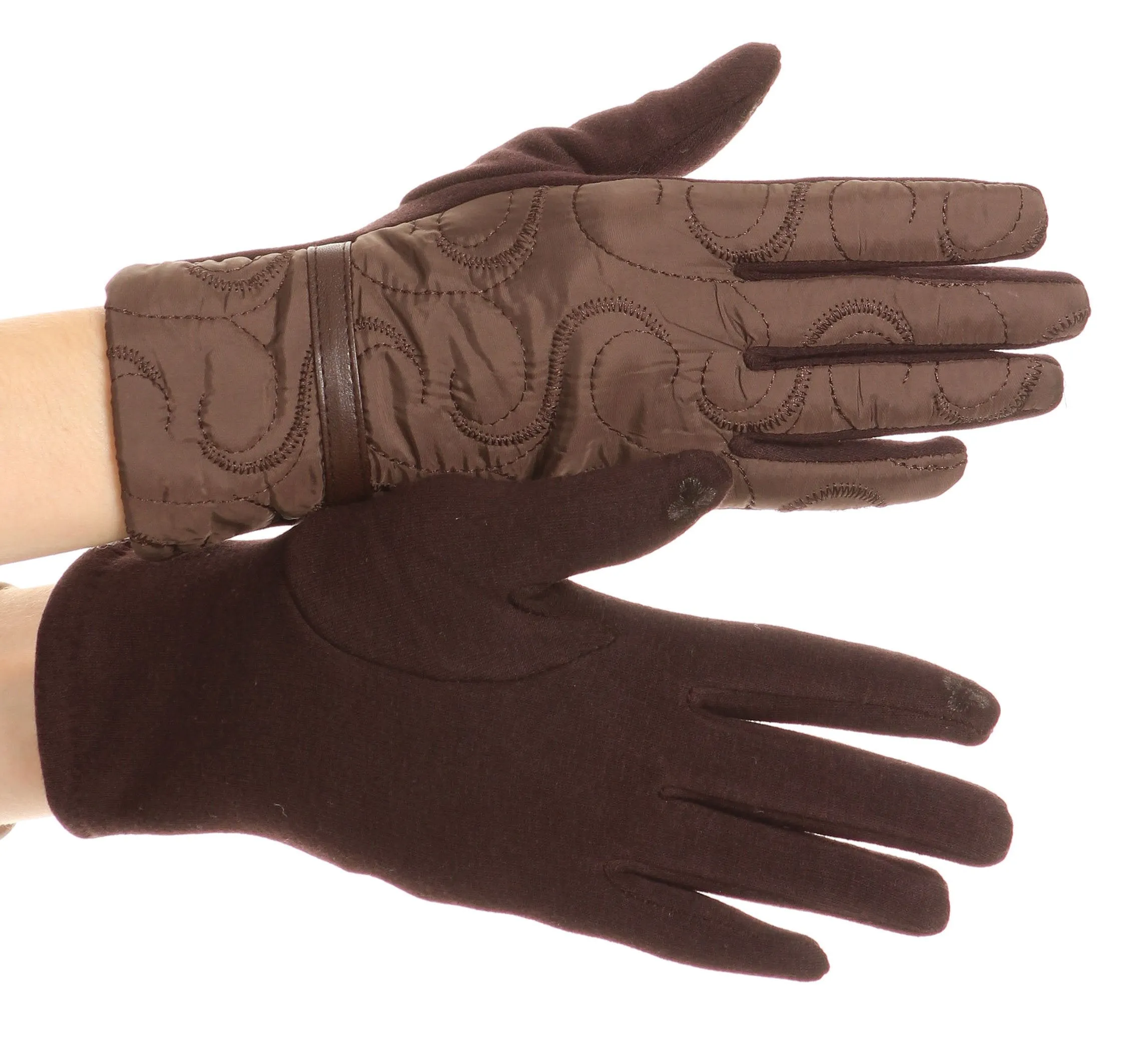 Sakkas Emie Quilted and Lace Super Soft Warm Driving Gloves Touch Screen Capable