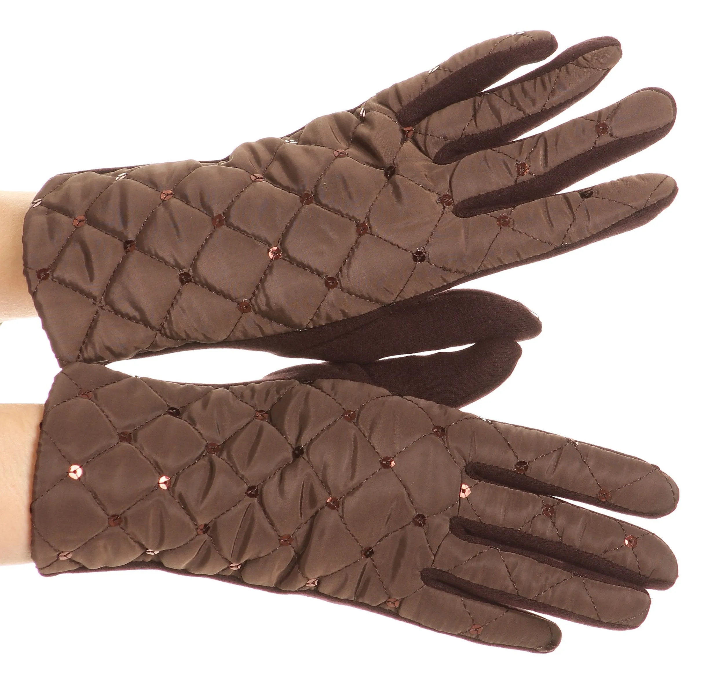 Sakkas Emie Quilted and Lace Super Soft Warm Driving Gloves Touch Screen Capable