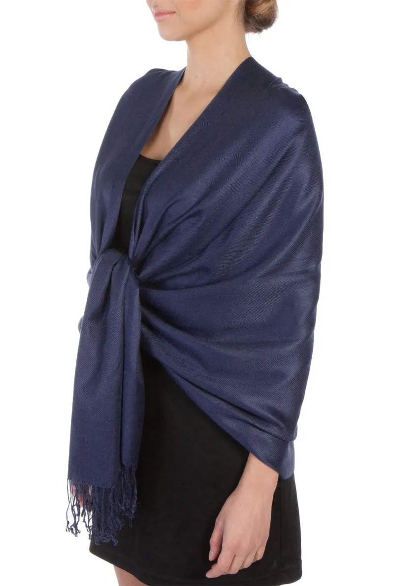 Sakkas Large Soft Silky Pashmina Feel Shawl Wrap Scarf Stole in Solid Colors