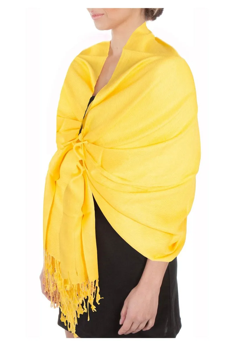 Sakkas Large Soft Silky Pashmina Feel Shawl Wrap Scarf Stole in Solid Colors