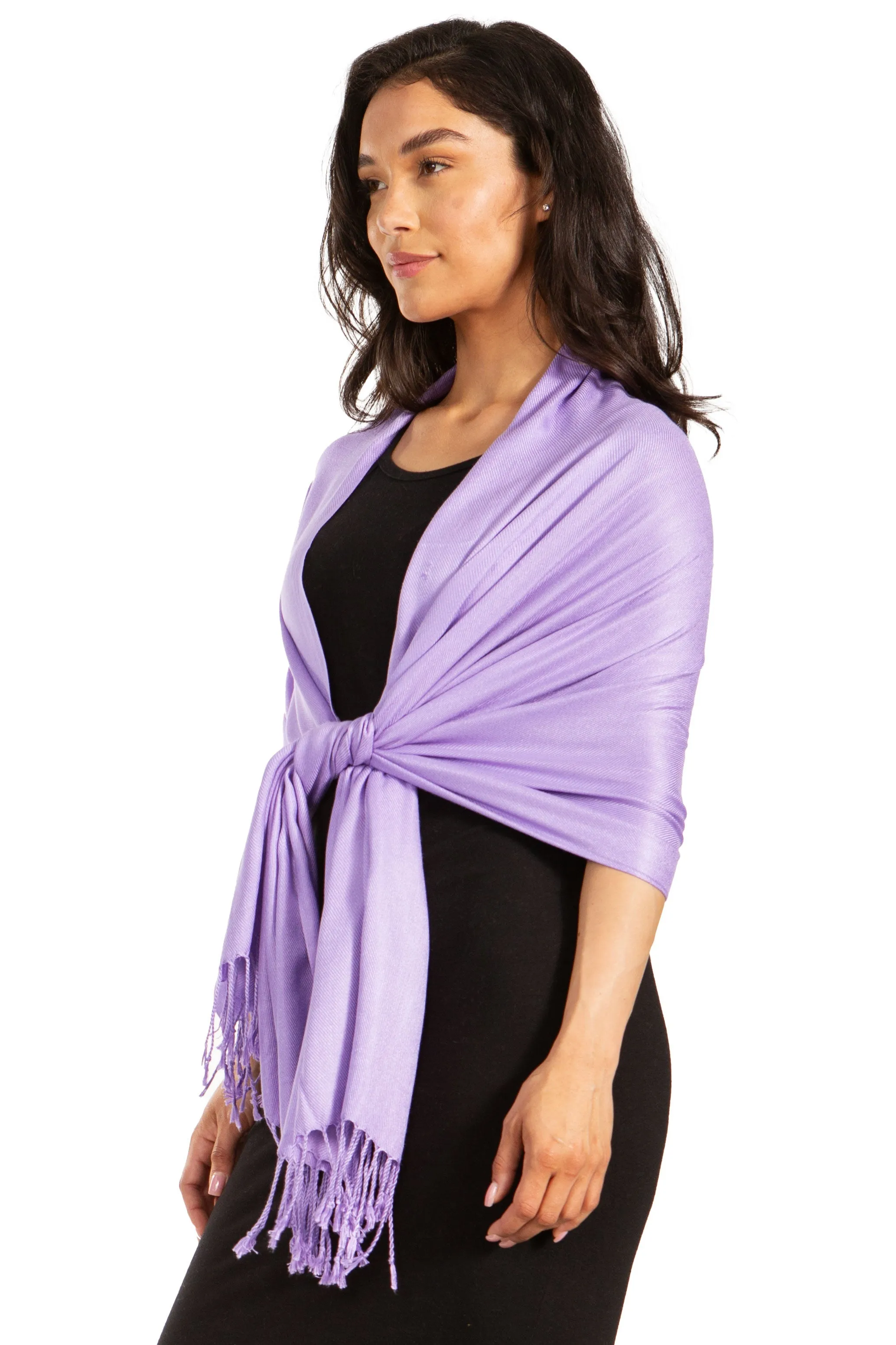 Sakkas Large Soft Silky Pashmina Feel Shawl Wrap Scarf Stole in Solid Colors