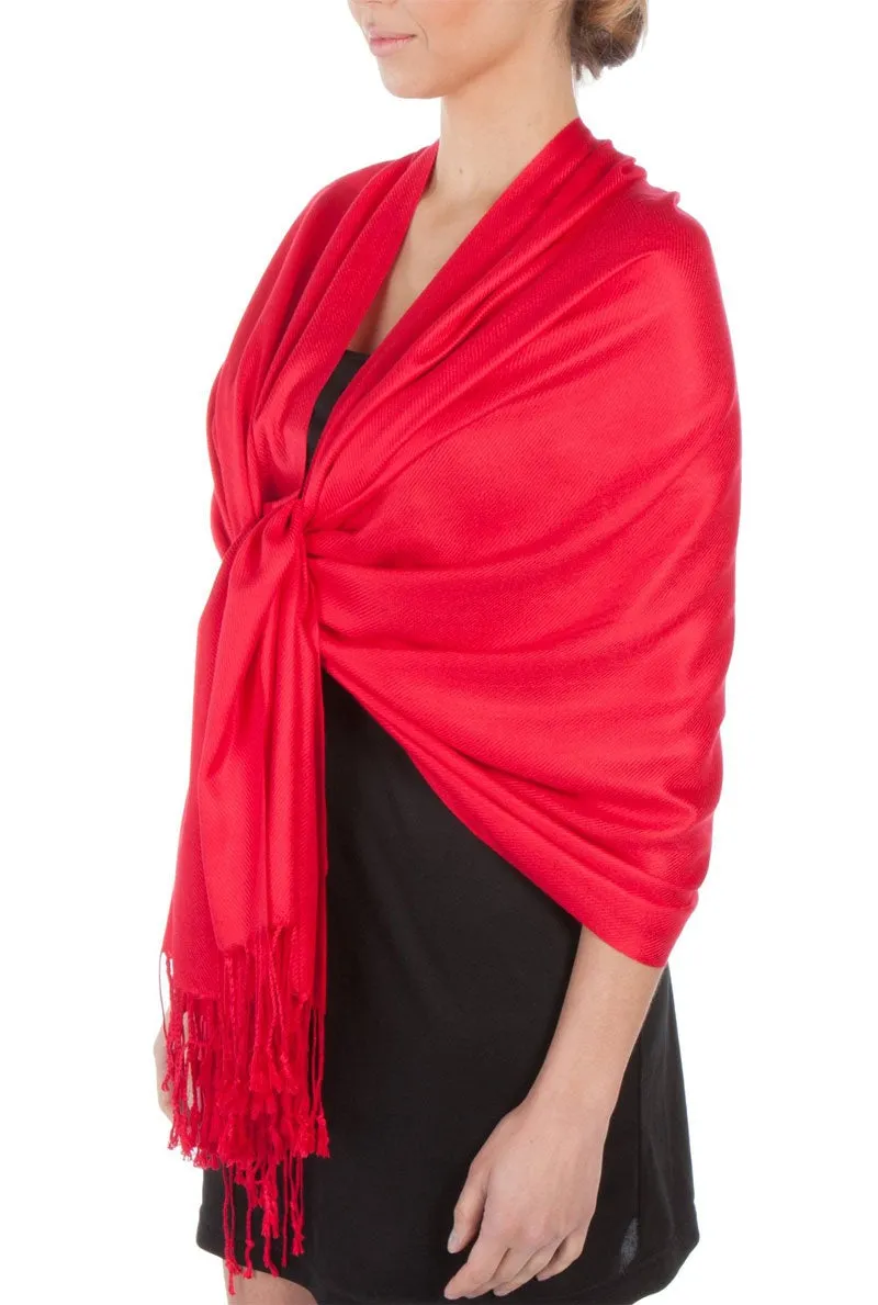 Sakkas Large Soft Silky Pashmina Feel Shawl Wrap Scarf Stole in Solid Colors