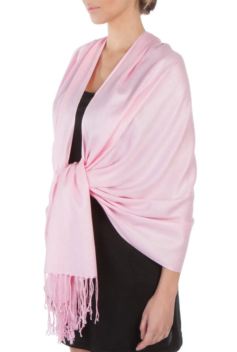 Sakkas Large Soft Silky Pashmina Feel Shawl Wrap Scarf Stole in Solid Colors