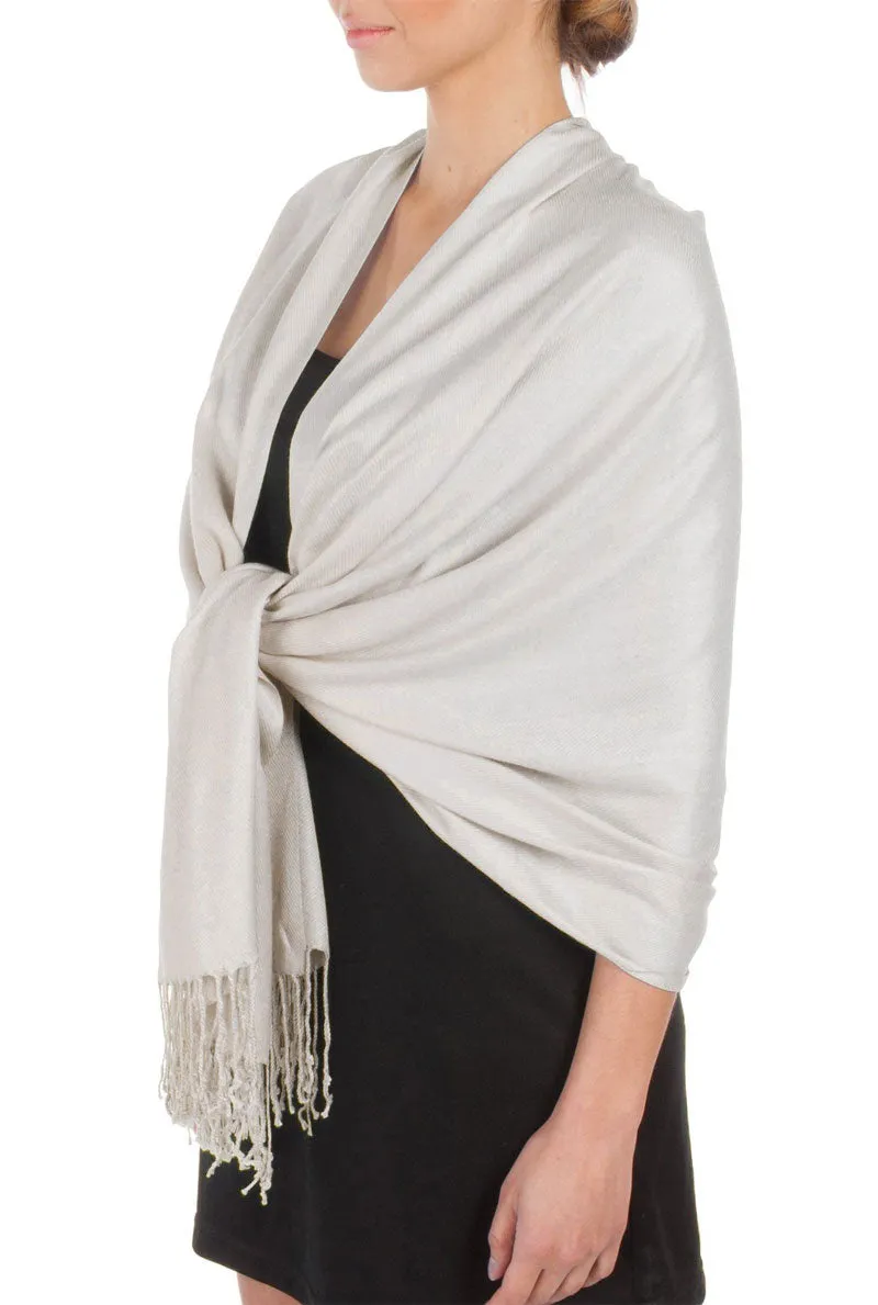 Sakkas Large Soft Silky Pashmina Feel Shawl Wrap Scarf Stole in Solid Colors