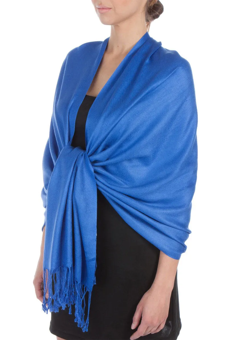 Sakkas Large Soft Silky Pashmina Feel Shawl Wrap Scarf Stole in Solid Colors