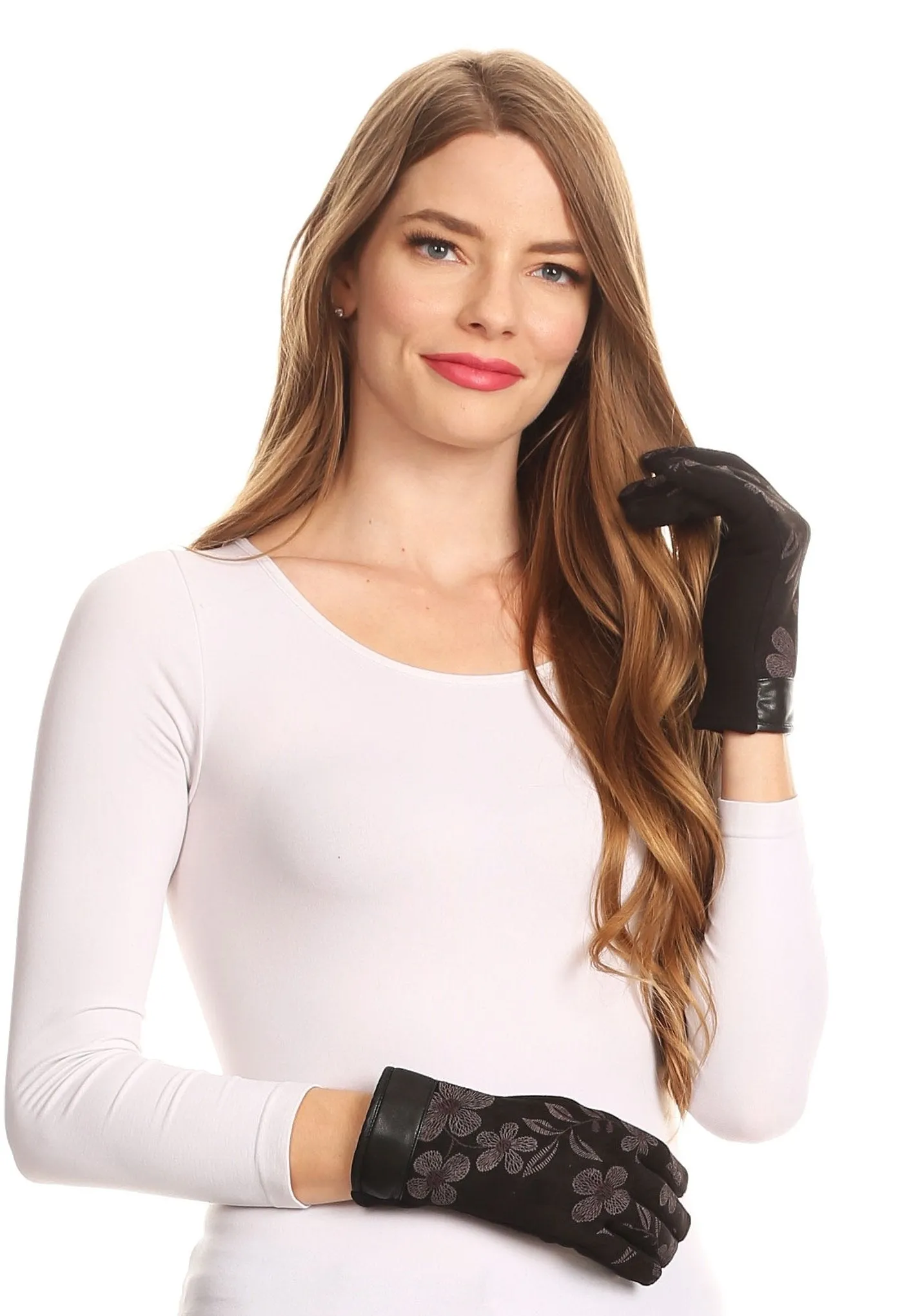 Sakkas Liya Classic Warm Driving Touch Screen Capable Stretch Gloves Fleece Lined