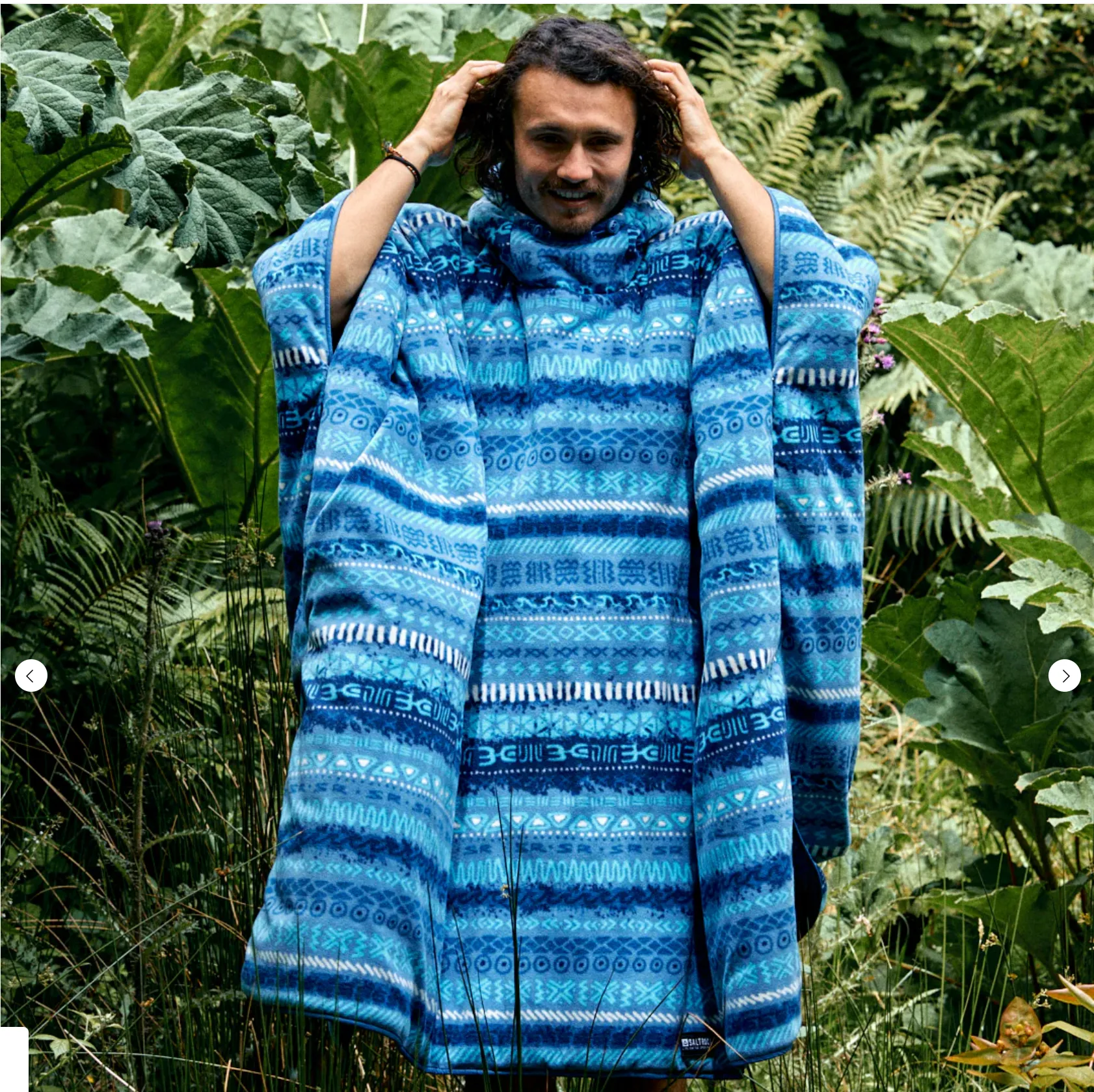 Saltrock Marks - Unisex Recycled Reversible Poncho - Blue