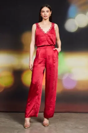 Satin Trousers - Red