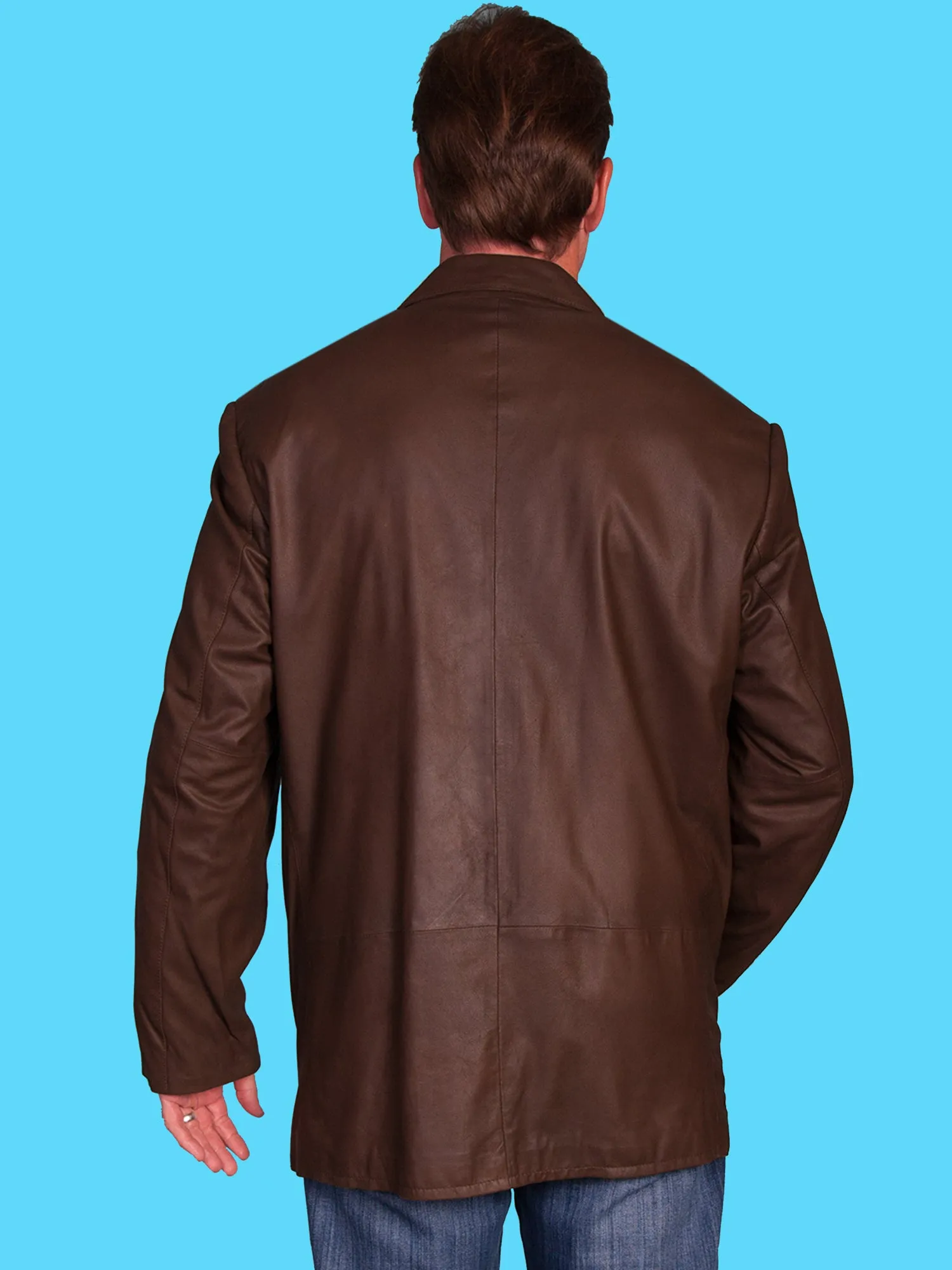 Scully Mens Olive Leather Western Blazer