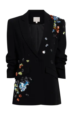 Sequin Flower Scrunched Cheyenne Blazer