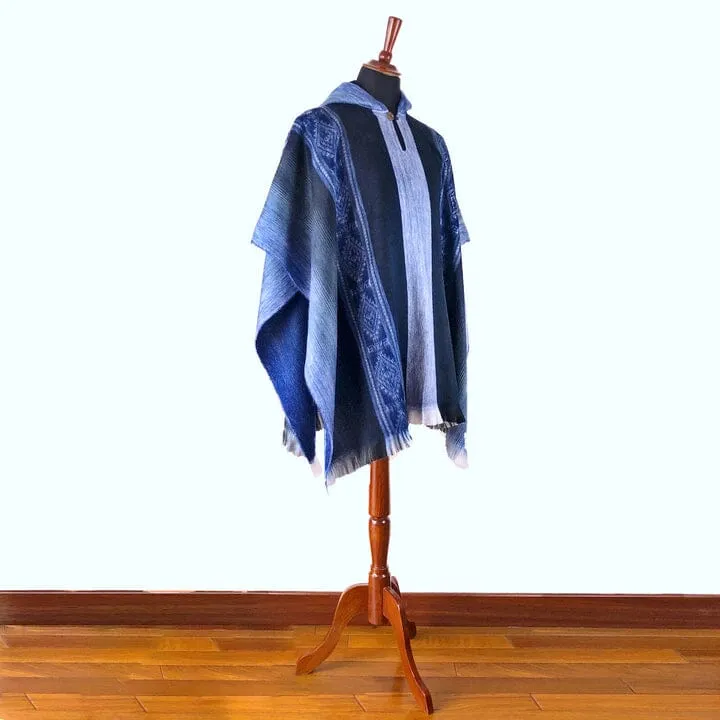 Soft Blues Alpaca Poncho