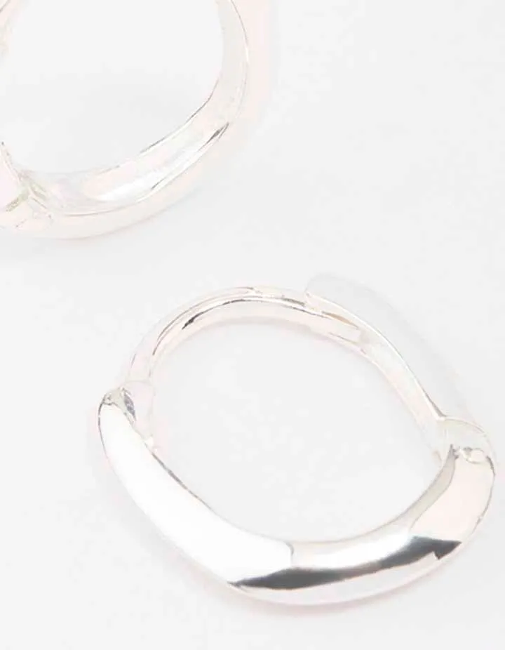 Sterling Silver Chubby Hoop Earrings