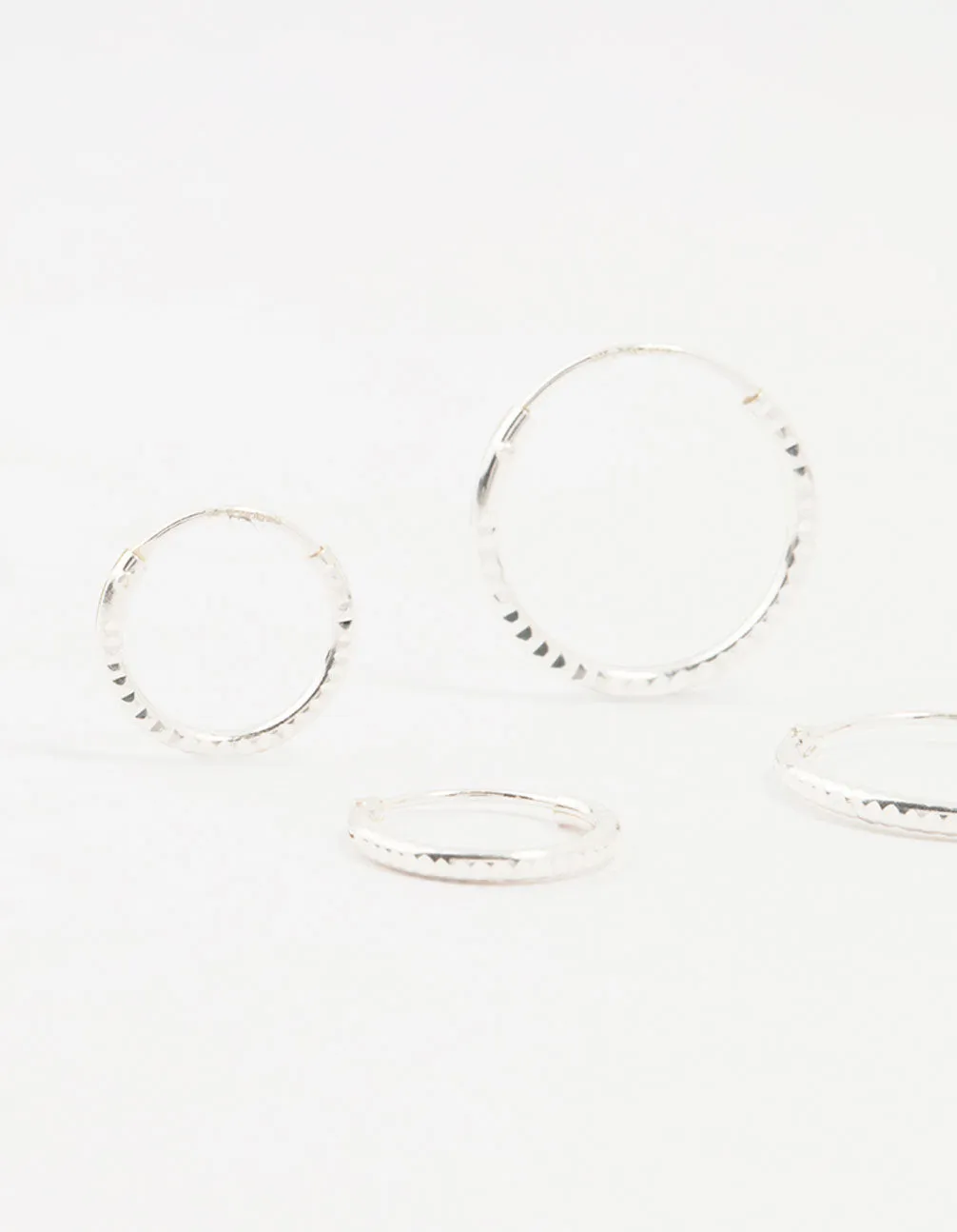 Sterling Silver Graduated Mini Hoop Pack