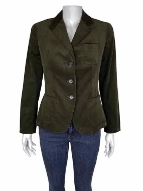 Talbots Women's 3-Button Corduroy Blazer Olive Size 4P (petite)