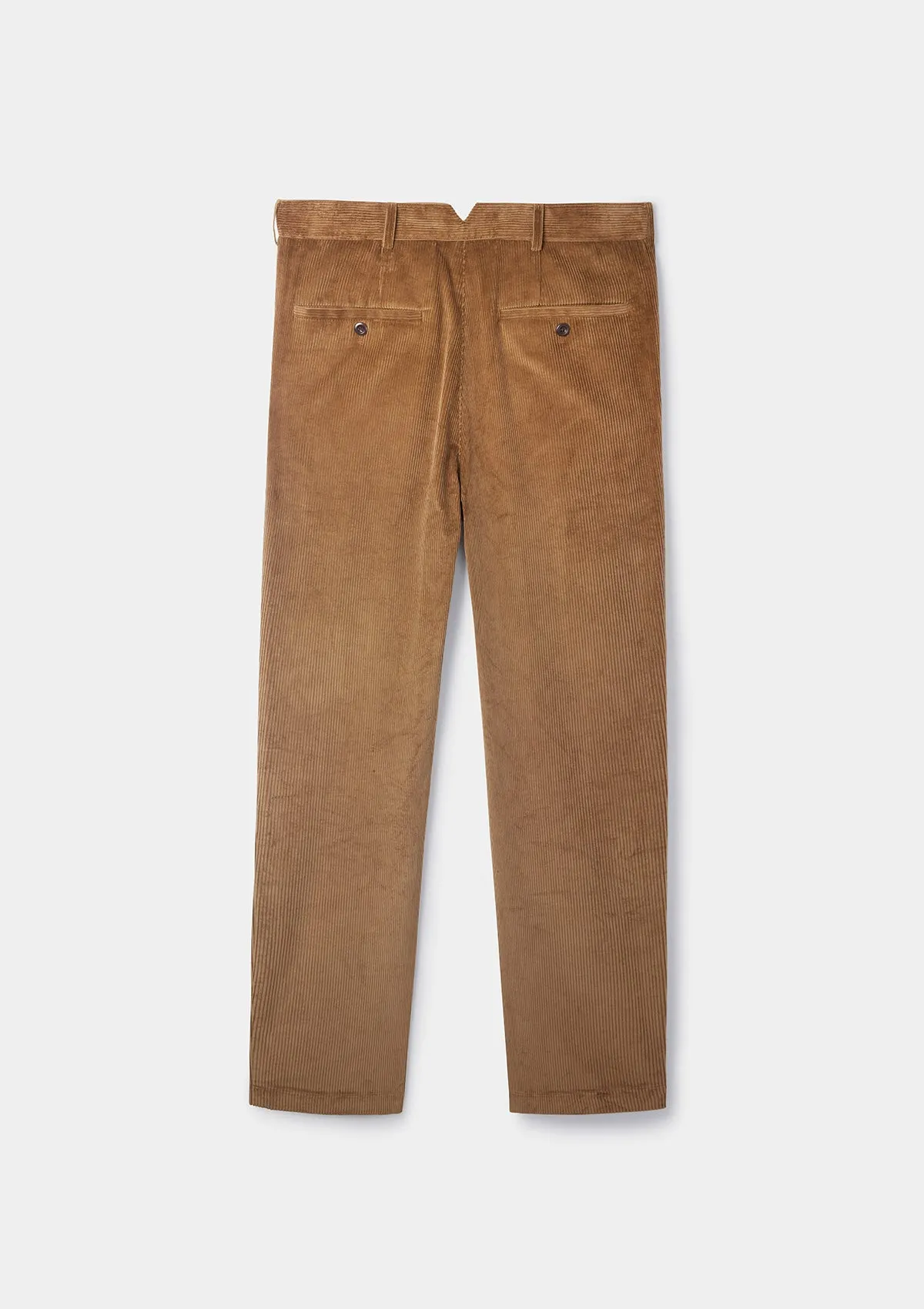 Tan Cotton-Corduroy Casual Trousers