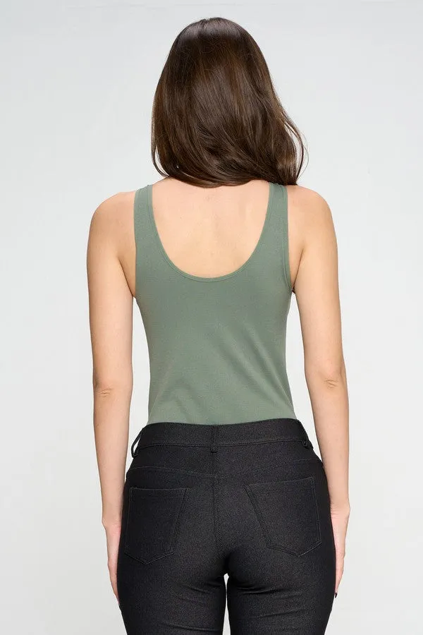 The Basics Bodysuit in Smoky Olive