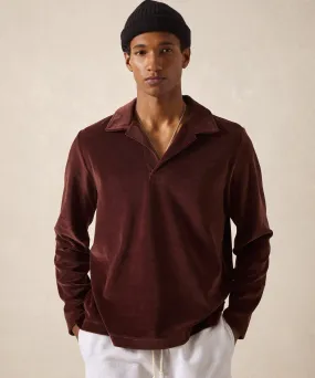 Velour Polo in Cordovan