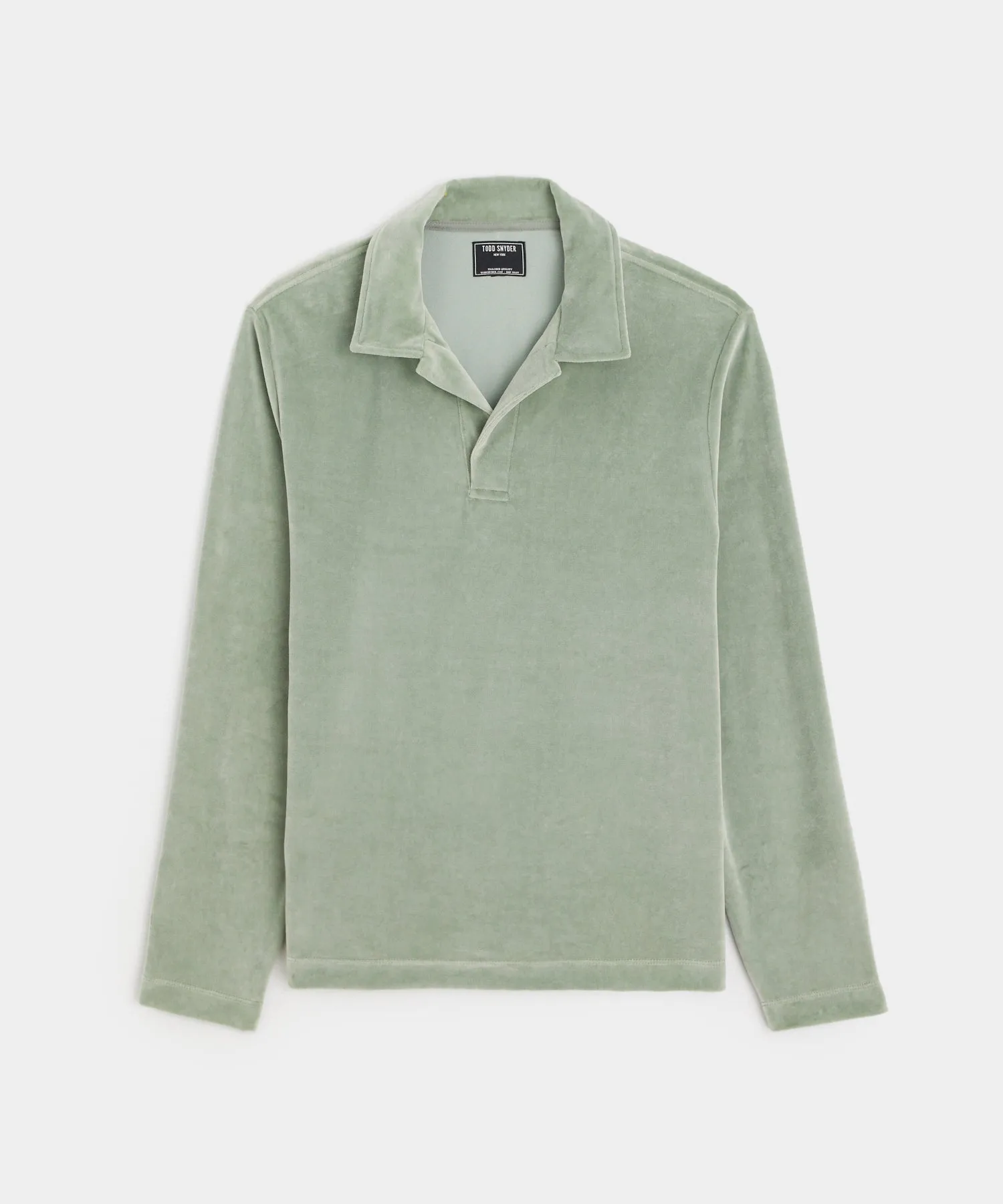 Velour Polo in Soft Sage