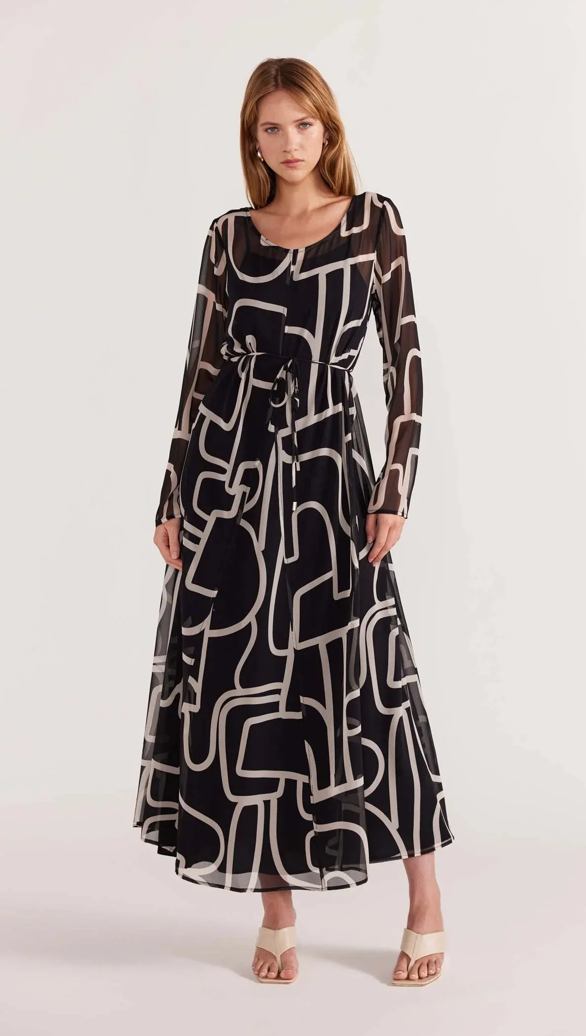 Vento Maxi Dress - Black/Cream