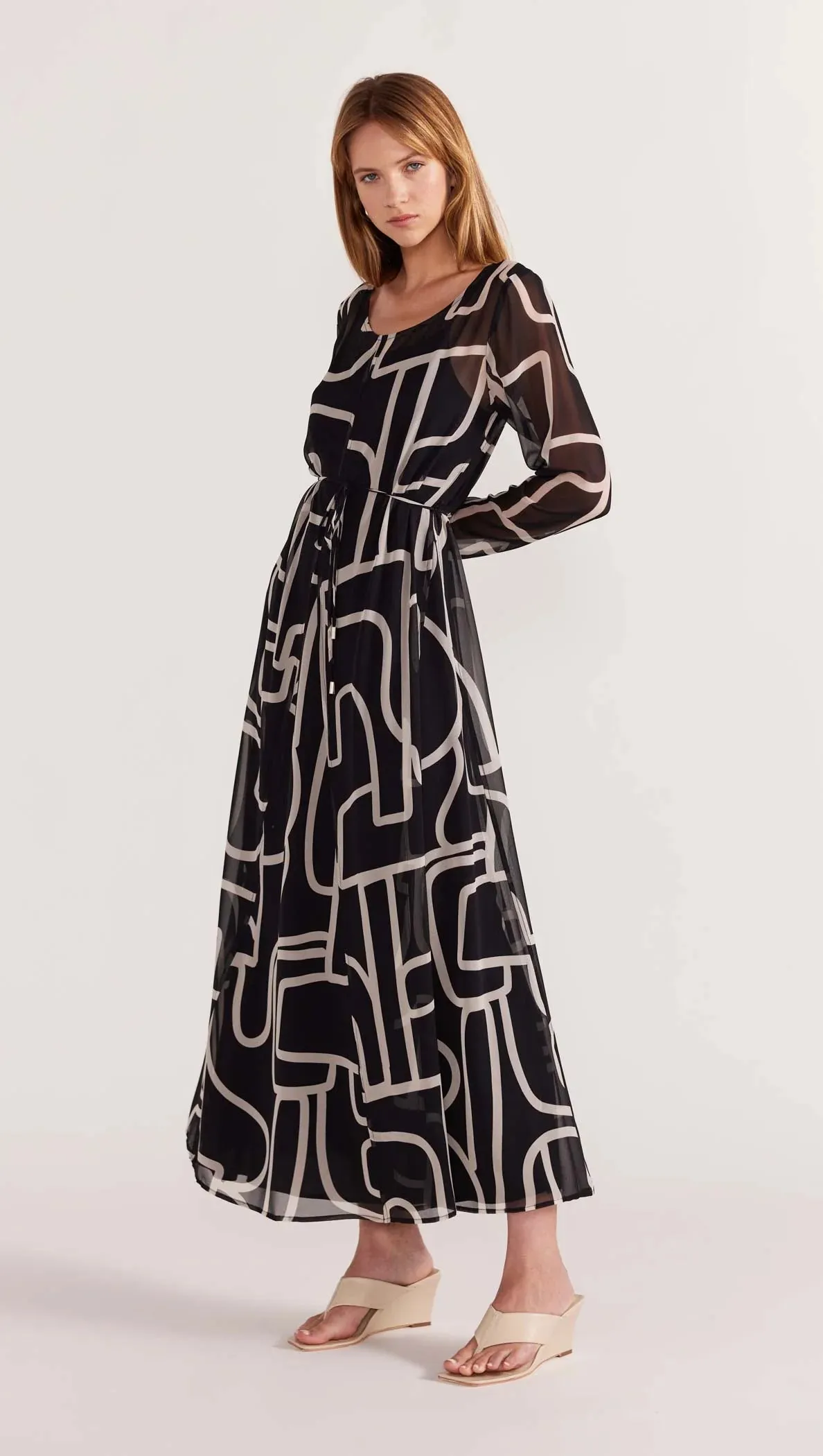 Vento Maxi Dress - Black/Cream