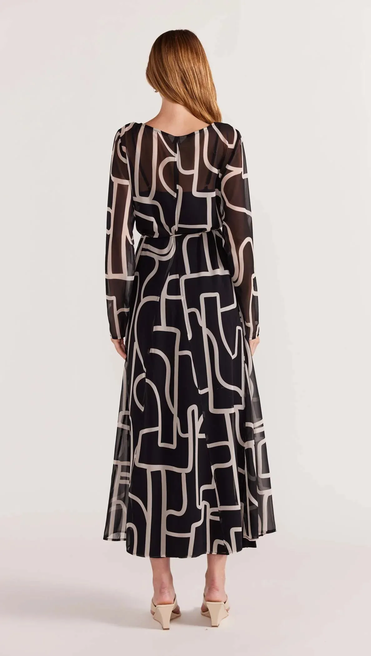 Vento Maxi Dress - Black/Cream