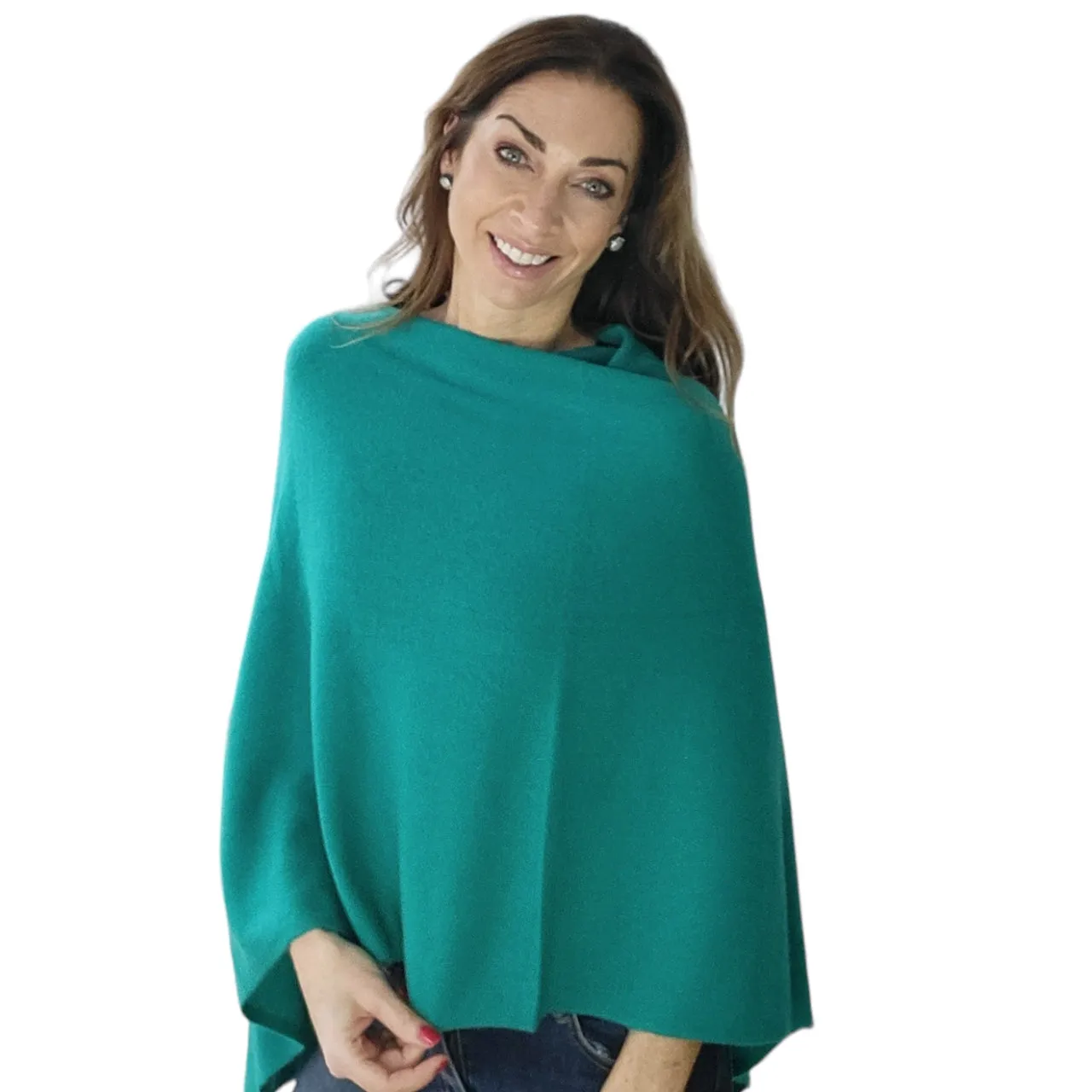 Vert Green Cashmere Poncho