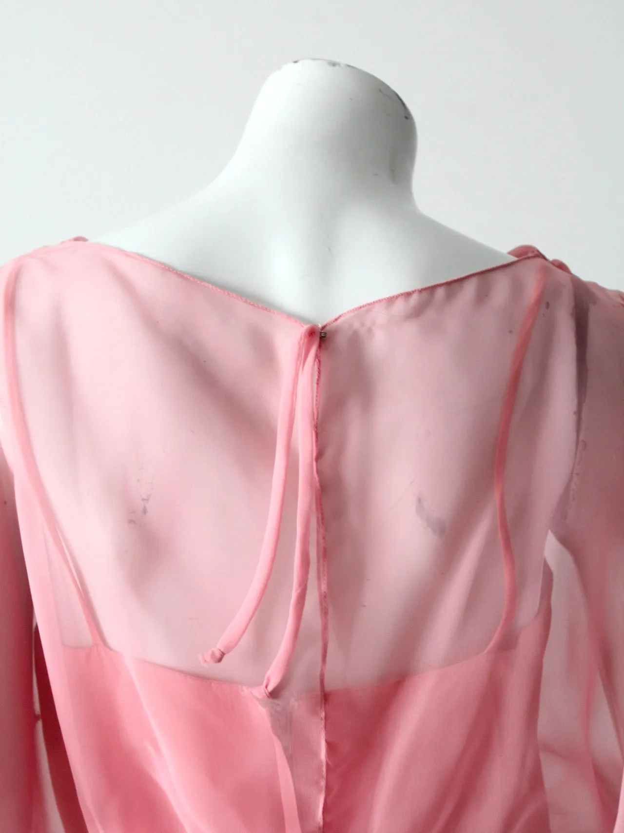 vintage 70s chiffon handkerchief dress