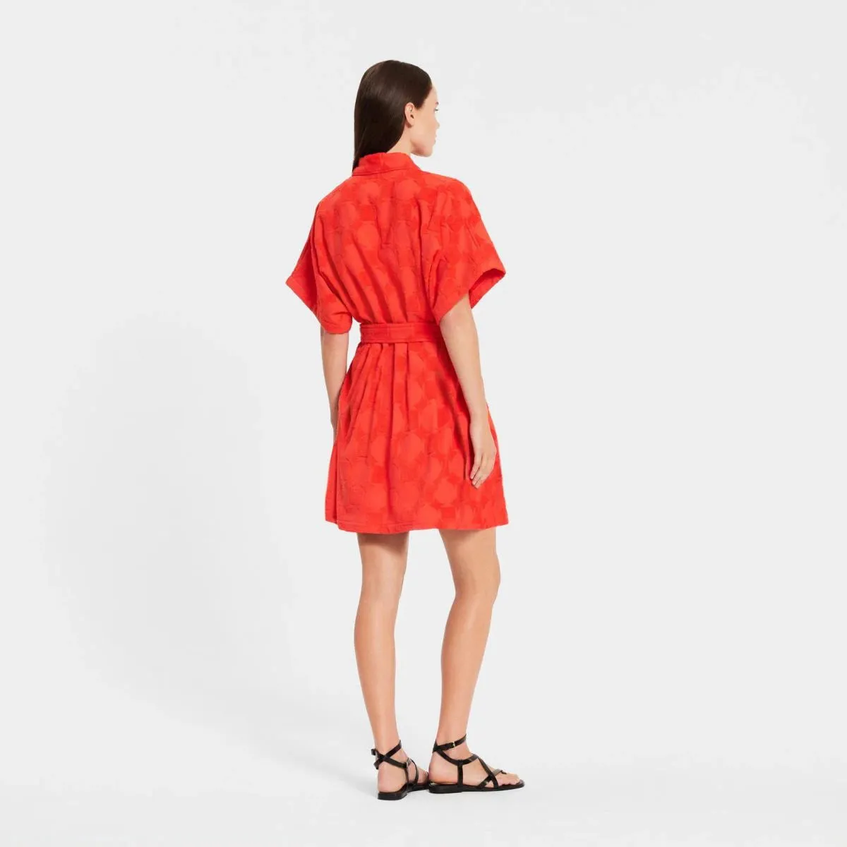 Waterside Kimono Robe in Red Soda by Sheridan