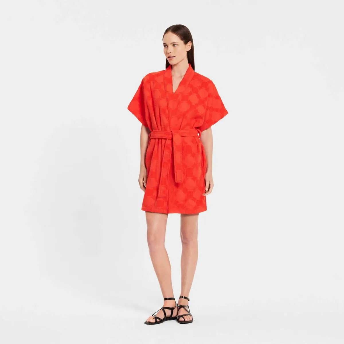 Waterside Kimono Robe in Red Soda by Sheridan