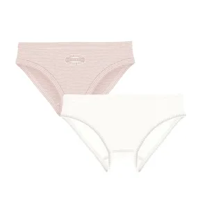 White Pink 2 Pack Striped and Solid Underwear