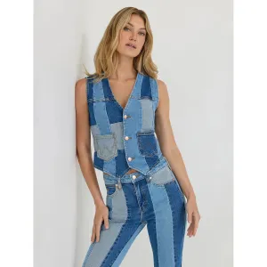 Women's Wrangler X Lainey Wilson Patchwork Vest - Patchwork Blue