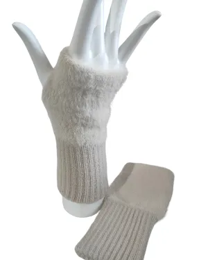 Wool & Faux Fur Fingerless Gloves