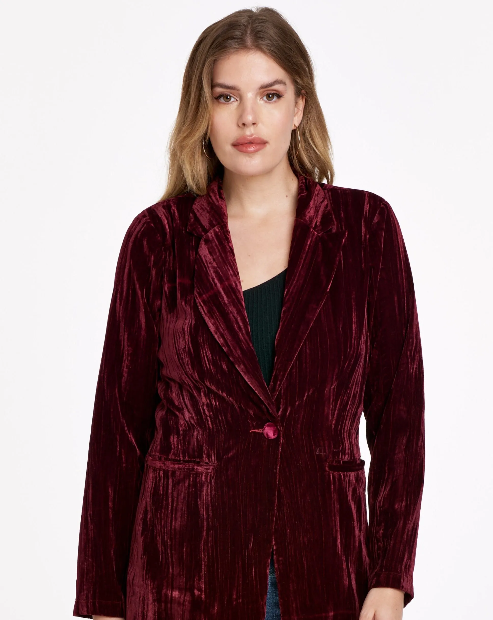 Wylie Blazer Jacket-Red Plum