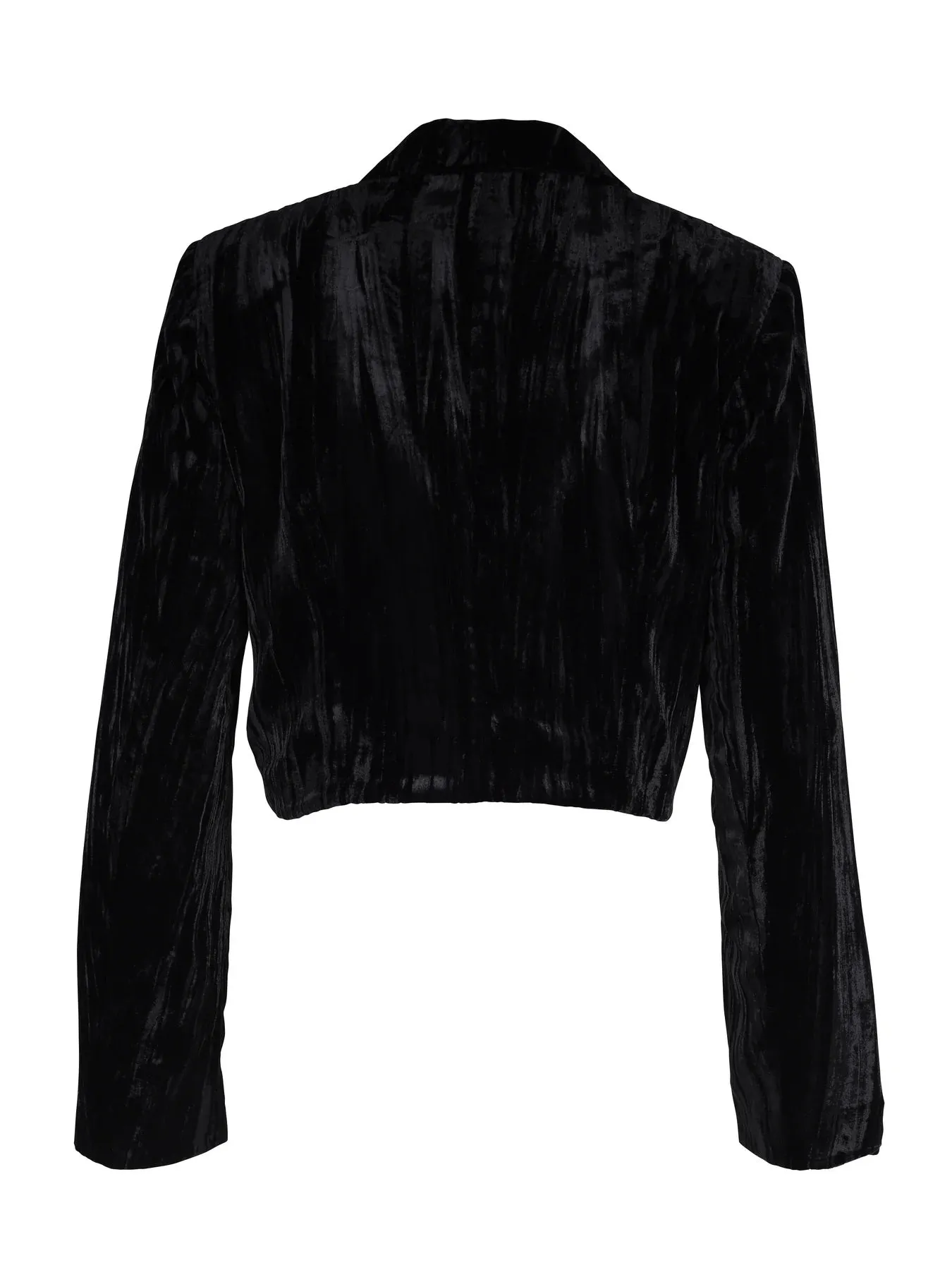 Xing Velvet Cropped Blazer - Black